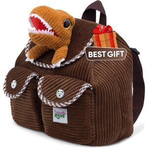 🆕 Girls Brown Stuffed Animal Toy Small Kids Dinosaur Toddler Gifts Backpack